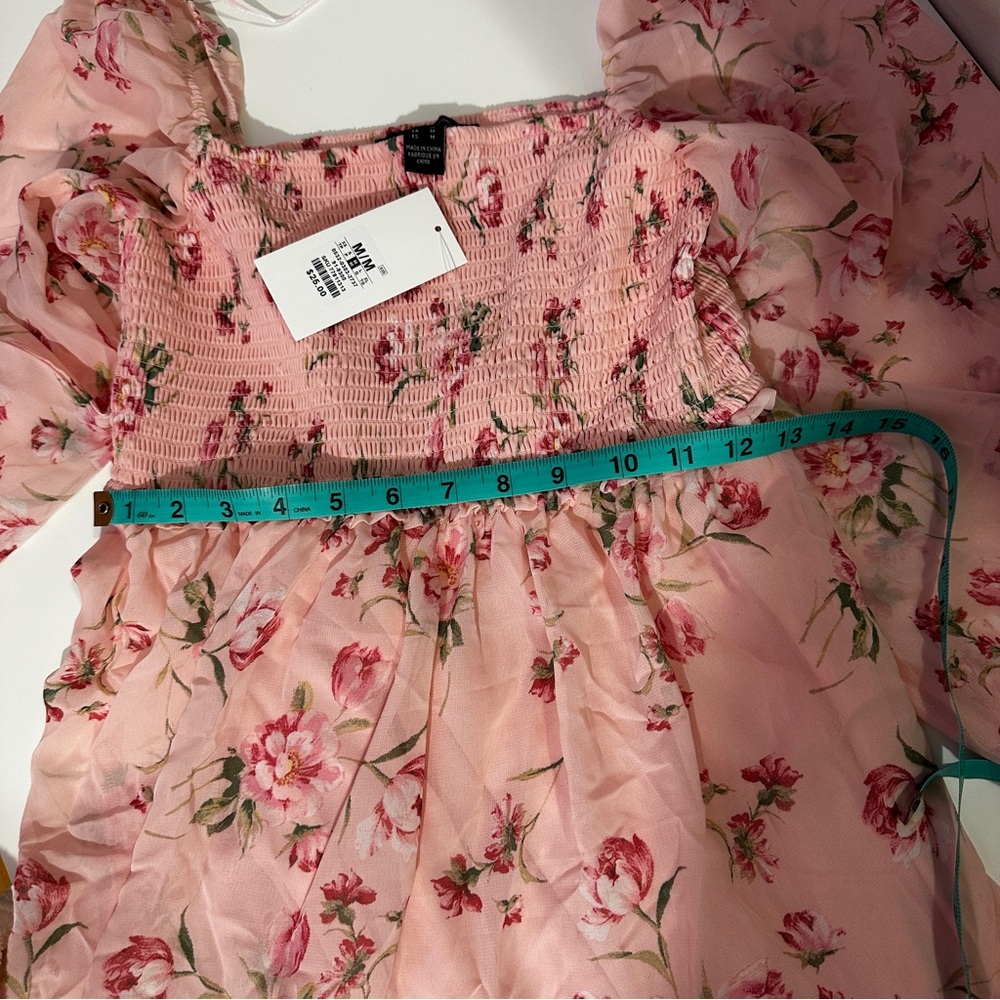Floral Printed Smocked Ruched Mini Dress - Picture 6 of 10